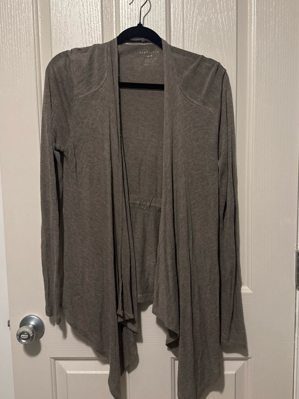 Women's Chocolate Brown Open-Front Draped Cardigan